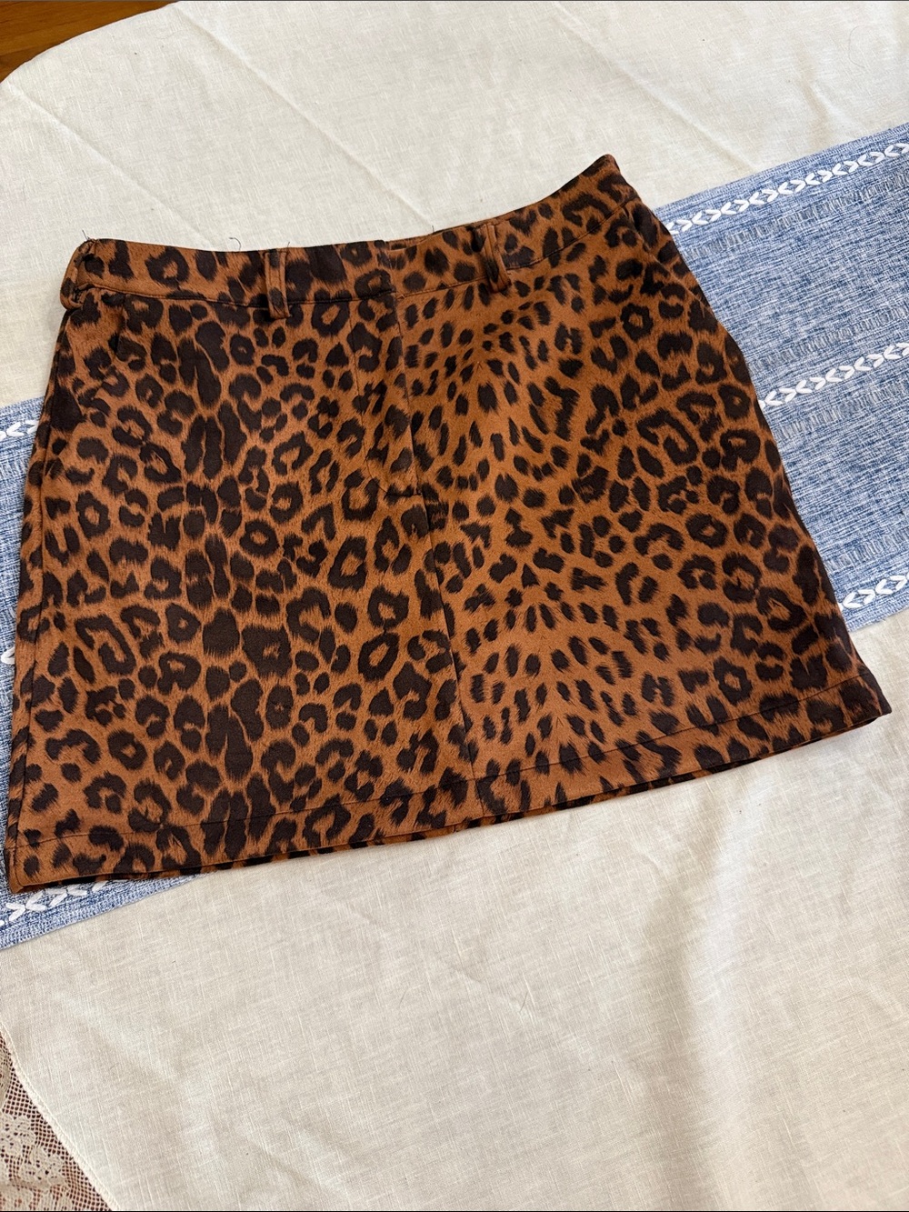 Ina Leopard Print Mini Skirt - Brown & Black